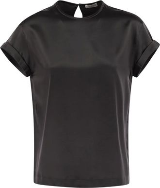 Brunello Cucinelli Top in raso - Grigio