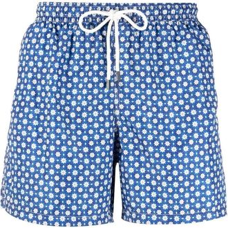 Fedeli Madeira printed swim shorts - men - Recycled Polyester - S - Blue