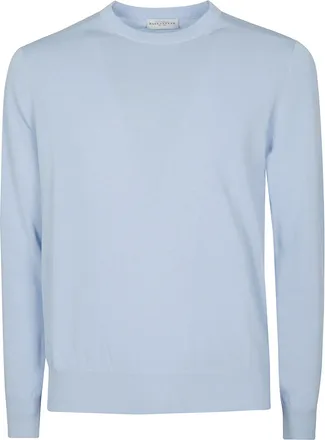 Ballantyne Light Blue Plain Cotton Sweater