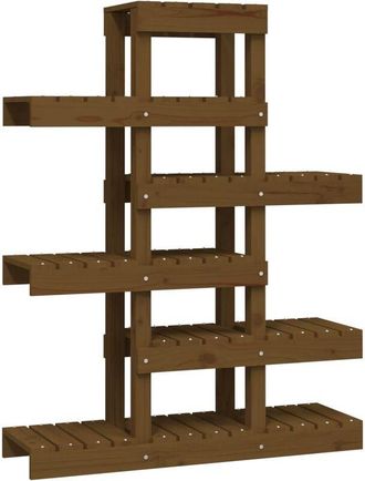vidaXL Vidaxl - Soporte plantas madera maciza pino marrón miel 85x25x109,5 cm