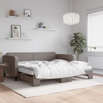 vidaXL Vidaxl - Sof&aacute; Cama Nido Con Colch&oacute;n Tela Gris Taupe 100x200 Cm