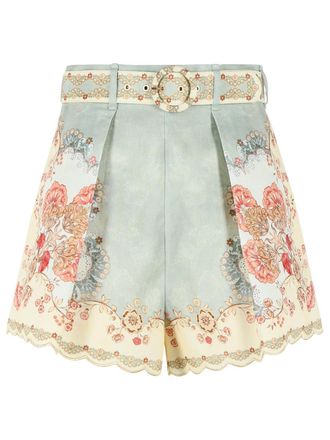 Zimmermann Daylight Multicoloured Linen Shorts