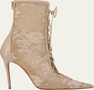Christian Louboutin 100mm KM Lace Booties