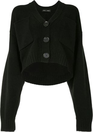 Proenza Schouler Zwarte Kasjmier Cardigan Casual Stijl - Dames - Vesten - Zwart - L - Kasjmier - Truien & Vesten