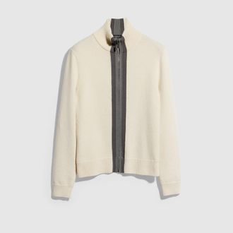 Gucci Knit Wool Sweater With Muted Web, Size XXXL, White