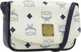 MCM Pre-owned PVC Schoudertas - Dames - Vintage Schoudertas - Wit - ONE Size - Leer - Vintage