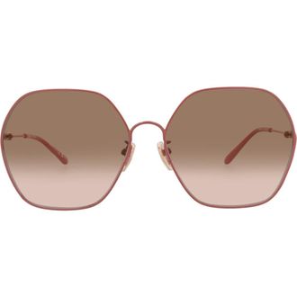 Chlo&eacute; 61mm Oversize Round Sunglasses in Pink Pink Brown at Nordstrom Rack