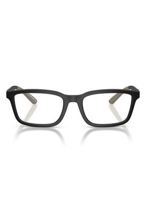 Emporio Armani 56mm Rectangle Optical Glasses in Matte Black /Demo Lens at Nordstrom