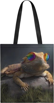 Generic Bearded Dragon Lizard Tote Bag for Women Men Shoulder Bags Purses Pouch Handbags