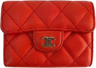 Chanel Pre-owned Vintage leren portemonnee - Dames - Vintage Accessoires - Rood - ONE Size - Leer - Vintage