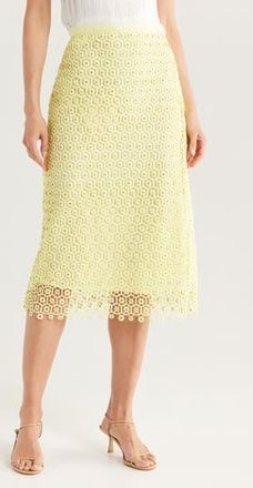 SIMKHAI Karolina Lace Midi Skirt in Luminary at Nordstrom Rack, Size X-Small