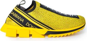 Dolce & Gabbana Schoenen, Heren, Geel, 40 EU, Leer, Strass Sneakers