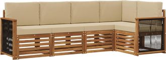 vidaXL Conjunto De Sof&aacute;s De Exterior 4 Uds. Natural Vidaxl