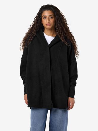 Noisy May Kapuzensweatjacke NOISY MAY NMCOZY L/S LONG SHACKET W HOOD JRS NOOS, Damen, Gr. XS, schwarz, Sweatware, Obermaterial: 100% Polyester, unifarben, relax