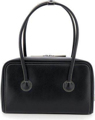 Margesherwood Womens Shoulder Bag Black Leather Cow