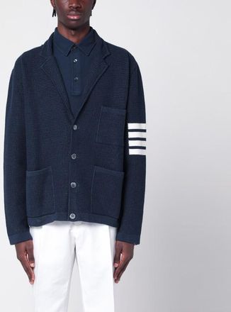 Thom Browne Blue linen blend cardigan