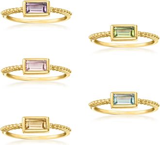 Ross-Simons Multi-Gemstone Jewelry Set: 5 Rings in 18kt Gold Over Sterling