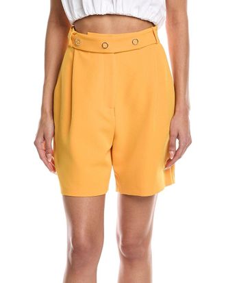 Sally Lapointe Lapointe Matte Crepe High Waisted Pleated Short