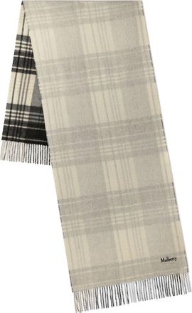 Mulberry Large Reversible Heritage Check Scarf in Eggshell-Black at Nordstrom