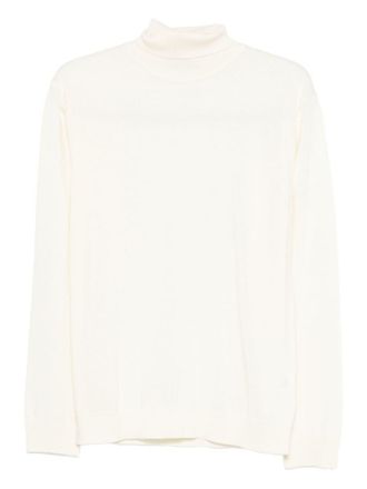 Daniele Fiesoli Cream Fine-Knit Turtleneck Sweater