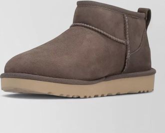 UGG ankle boots pull tab round toe suede
