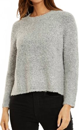 Mod-o-doc Open Crew Boucle Sweater In Heather Grey