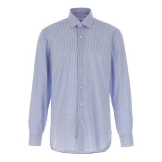 Barba Heren, Overhemden, Blauw, Maat: 2XL Katoen