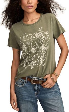 Lucky Brand Western Rope Frame Cotton Graphic T-Shirt in Thyme at Nordstrom, Size X-Small