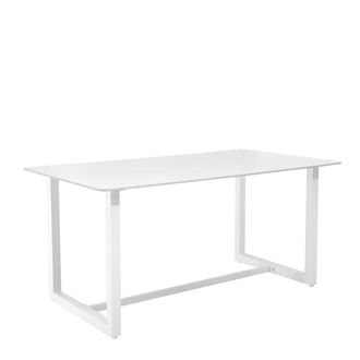 Koketto Home Mesa de exterior tapa porcelanico blanco y patas acero blanco