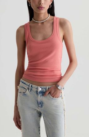 AG - Adriano Goldschmied Ashley Scoop Neck Tank in Orange Spritz at Nordstrom, Size X-Small