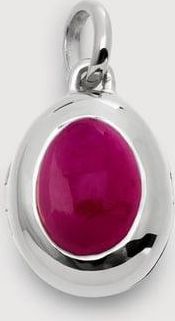Monica Vinader Sterling Silver July Birthstone Locket Pink Quartz