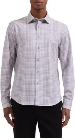Bugatchi James OoohCotton Plaid Button-Up Shirt in Limestone at Nordstrom, Size Xx-Large