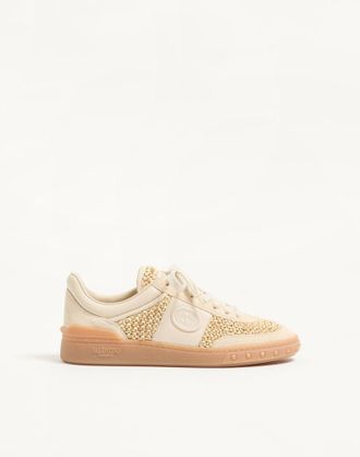 Valentino Garavani Sneaker Upvillage In Tessuto Rafia Intrecciata Donna BEIGE/BURRO 35.5