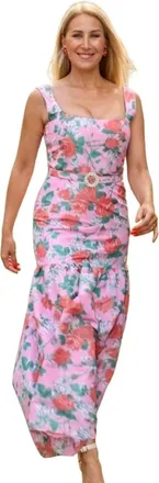 Borgo De Nor Abito in taffet&agrave; floreale - - Dresses - Donna - Rosa - L