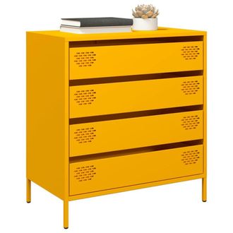 Berkfield Home Sideboard&not;Mustard Yellow 68x39x73.5 cm Cold-rolled Steel