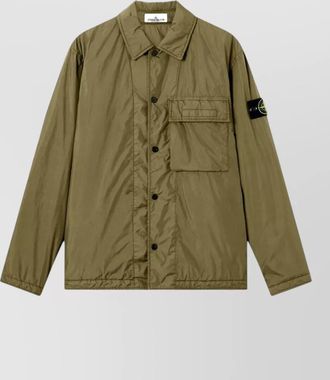 Stone Island quilted overshirt jacket front pocket long sleeves