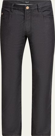 Giorgio Armani Mens Cotton-Silk 5-Pocket Pants
