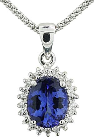 Bespoke 14kt White Gold Diamond & Tanzanite Pendant