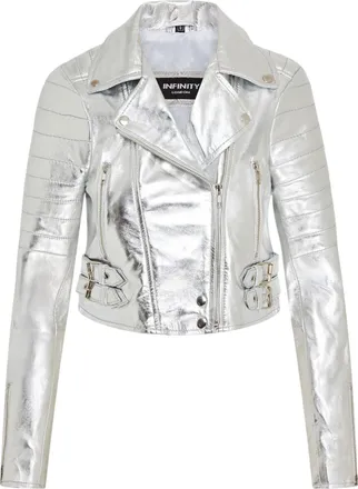 Infinity Leather Womens Brando Cropped Leather Jacket-Longtown