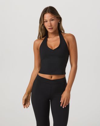 Vuori Clothing Inversion Rib Halter | Black | XS, Size Extra Small