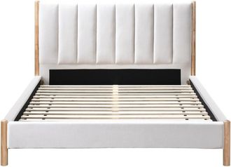 VENTE-UNIQUE.COM Base de cama poliéster marfil 160 x 200 cm