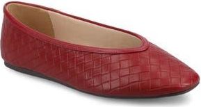 Journee Collection Fortune Flat in Crimson Woven at Nordstrom Rack, Size 6.5