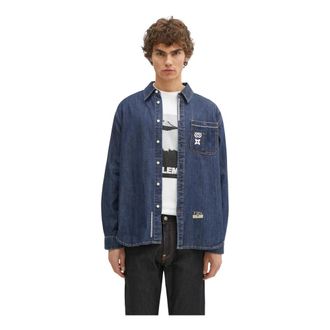 Evisu Daicock Printed Denim Shirt - - Shirts - Uomo - Blu - L