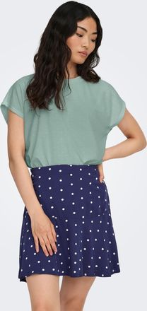 Only Kurzarmshirt ONLY ONLMOLLY S/S O-NECK DOBBY TOP JRS, Damen, Gr. XL, jadeite, Jersey, Obermaterial: 80% Polyester, 20% Viskose, unifarben, regular fit 
