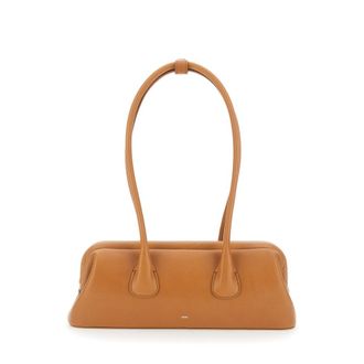 Osoi Osoi Boat Wide Mini Brown Shoulder Bag With Round Handles In Suede Woman