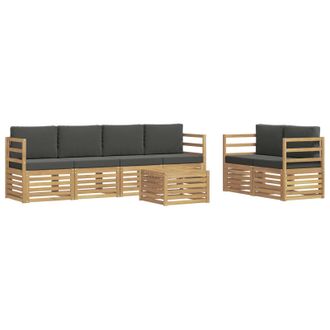 vidaXL Conjunto De Sof&aacute;s De Exterior 7 Pcs Blanco Y Antracita Vidaxl