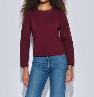 Nation Ltd Ruthie Long Sleeve Top In Bordeaux
