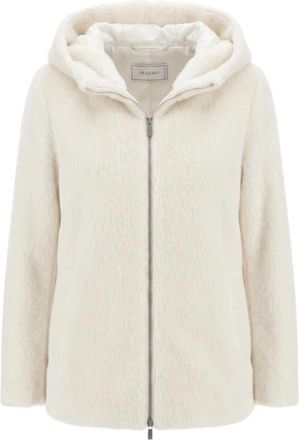 PESERICO Hooded Zip Jacket - Dames - Jassen - Wit - L - Leer - Jassen