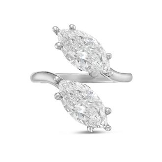 Diana M. Jewels Platinum 10.00 Cts 2 Stone Marquise Lab Grown Diamond Ring