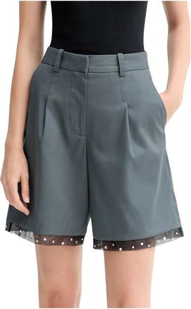 Iro Solenna Pliss&eacute; Shorts - Dames - Bermuda - Grijs - M - Katoen - Korte Broeken